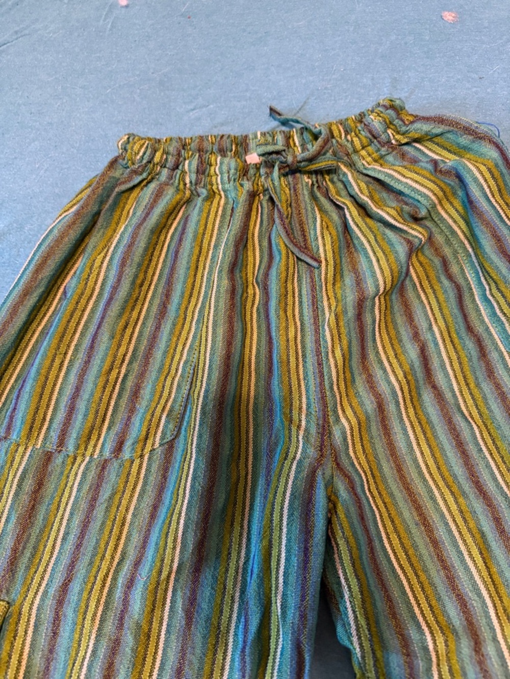 Sundance Striped Drawstring Linen Pants - Multicolor - Picture 3 of 6